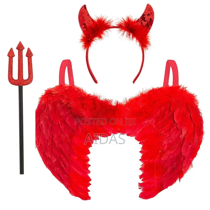 Red Devil Wings and Horns Haloween Costumes