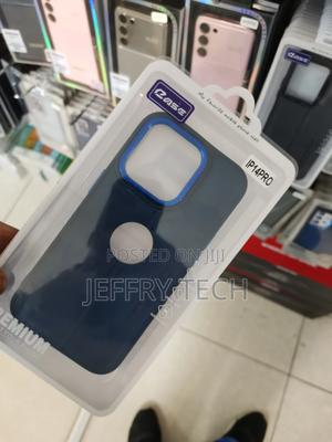 PULOKA iPhone 14 Pro Leather Back Case - Blue - thumbnail 2