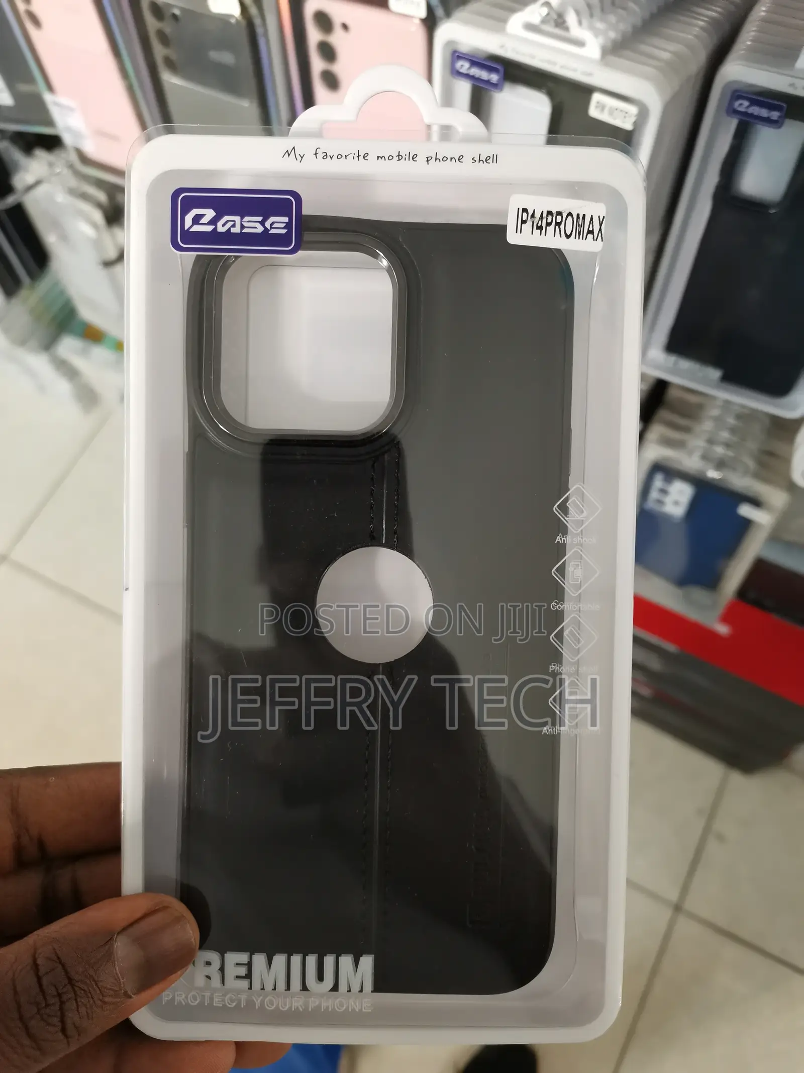 PULOKA Leather Case for iPhone 14 Pro Max -Black