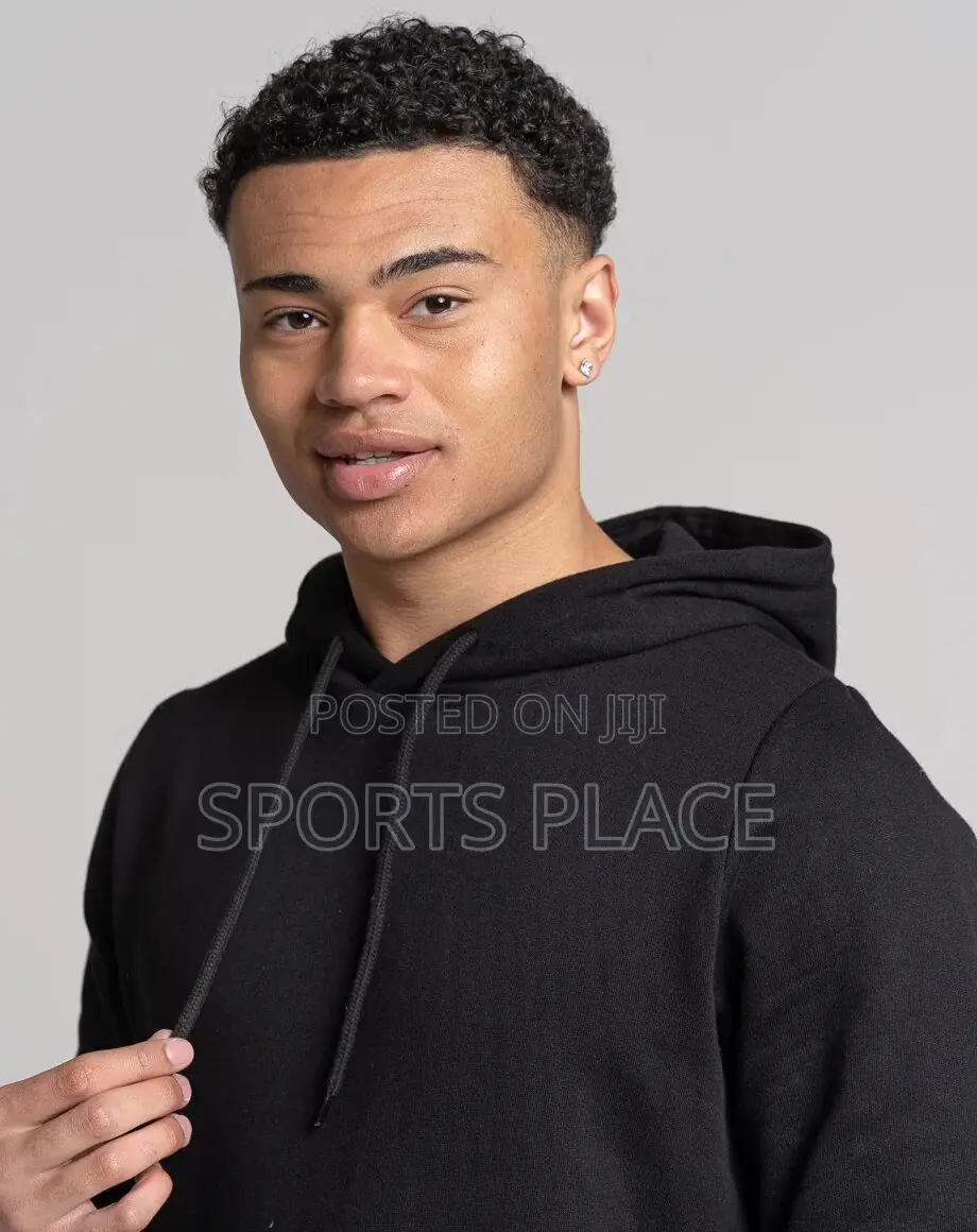 Essential Black Plain Hoodie
