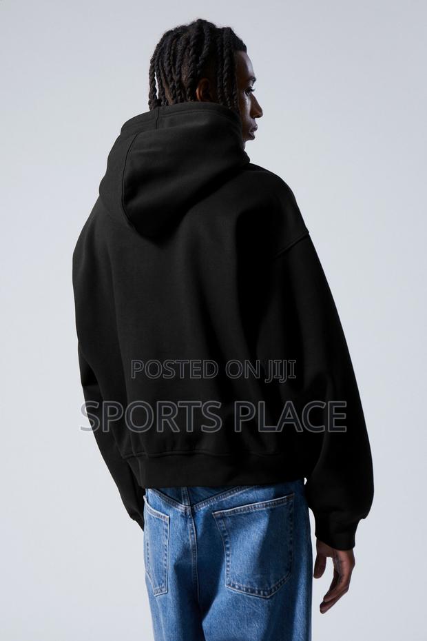 Essential Black Plain Hoodie - thumbnail 4