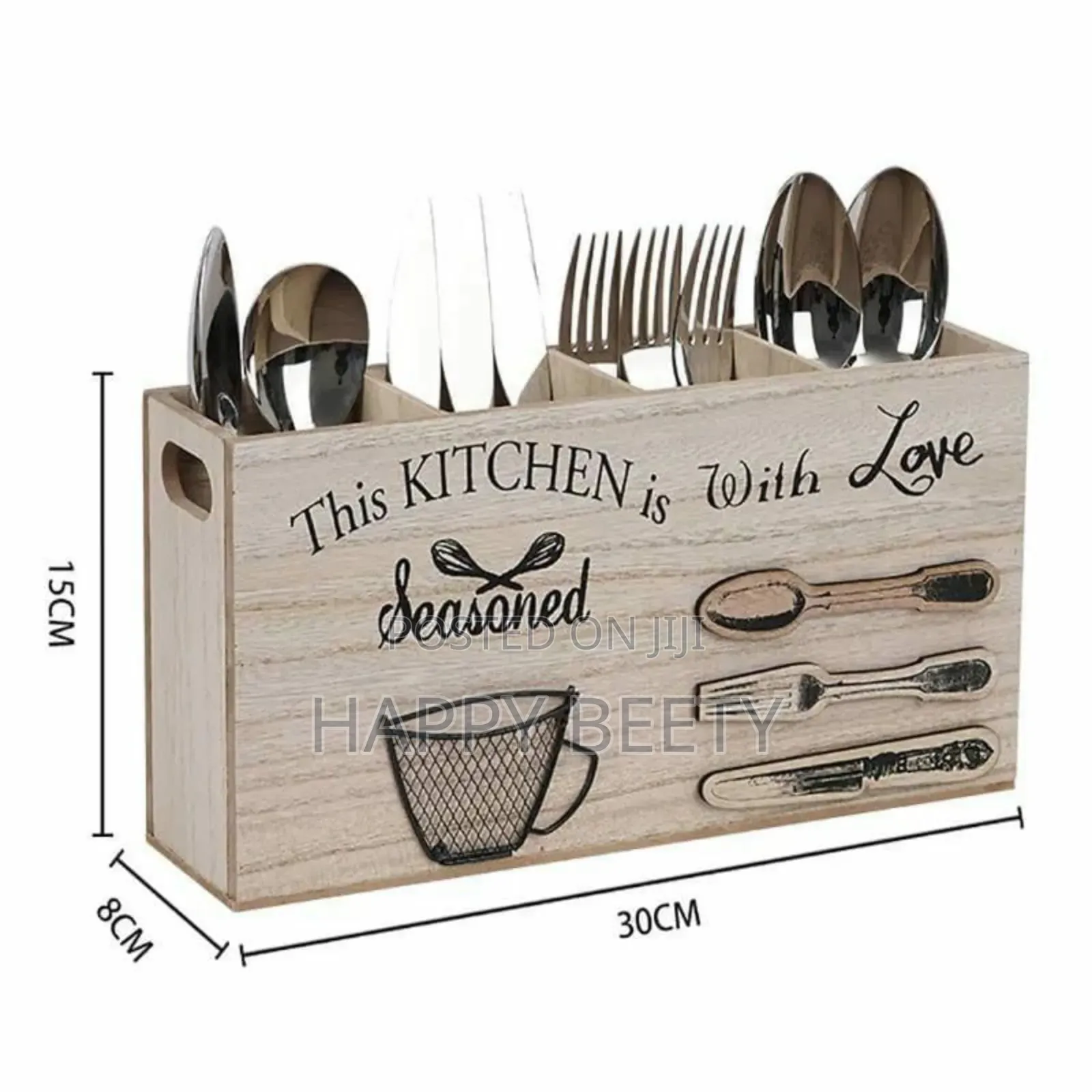 Wooden Kitchen Utensils Holder Cutlery Organizer