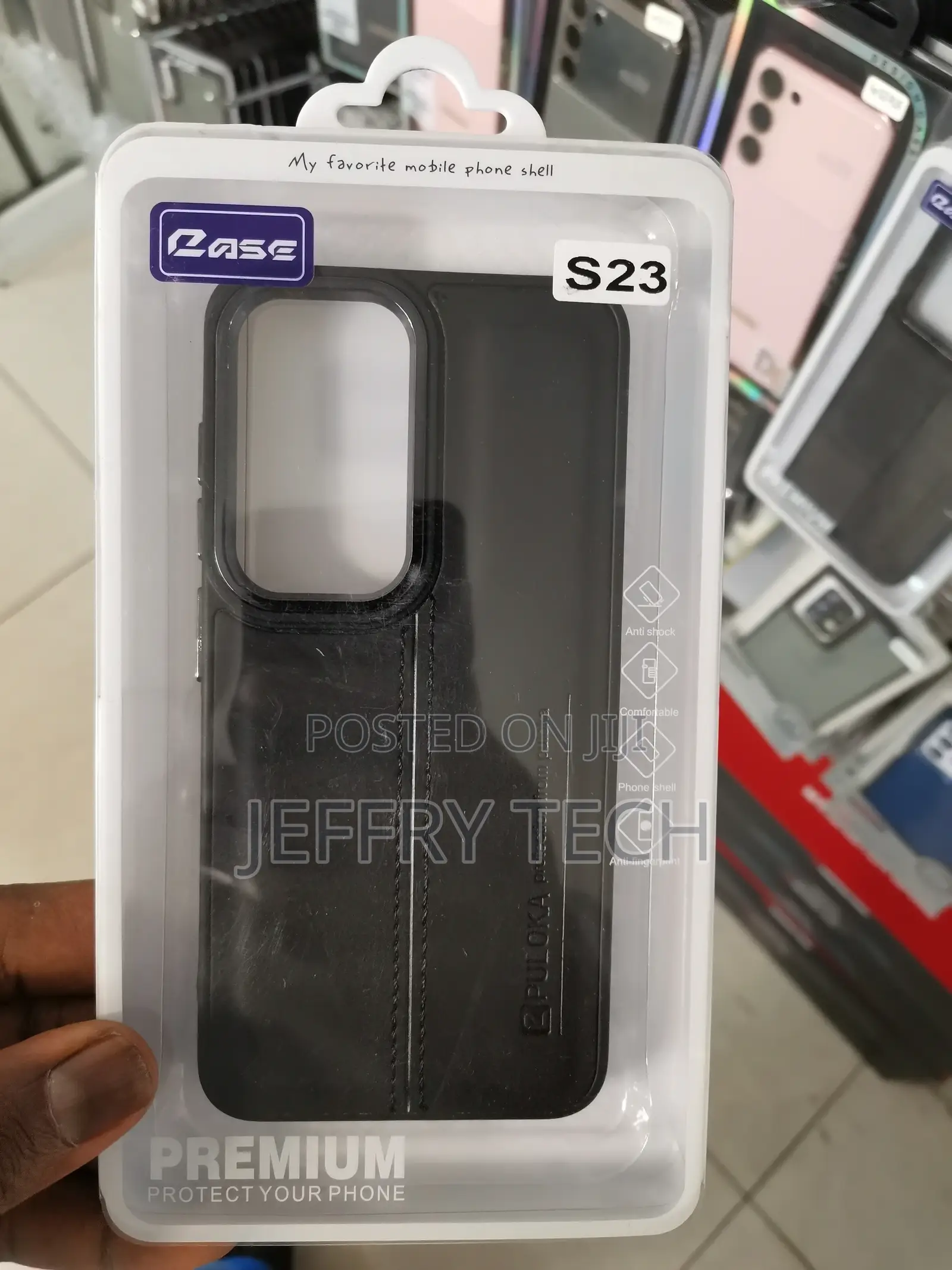 Puloka Original Leather Case for S23 -Black