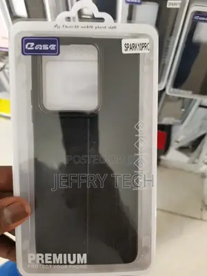 Puloka Leather Case for Tecno Spark 10 Pro -Black