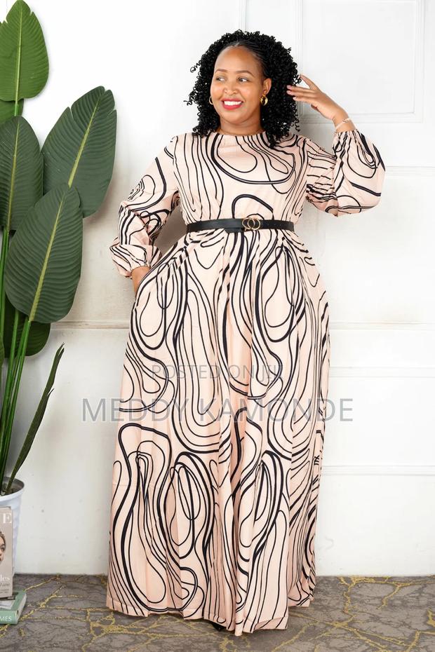 Stylish Beige Event Long Dress - main view