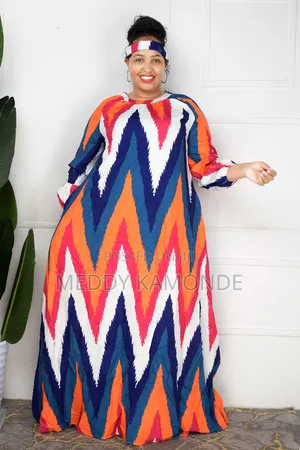 Brown White Long Dress