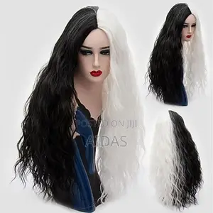 Half Black and White Halloween Part Wig