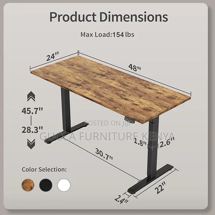 Office Desk: 140cm Height Adjustable Electric Standing Desk