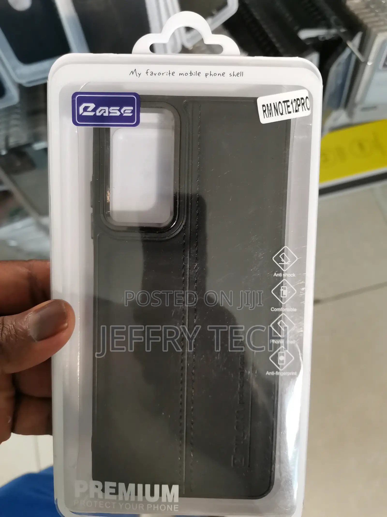 Puloka Leather Case for for Redmi Note 12 Pro -Black