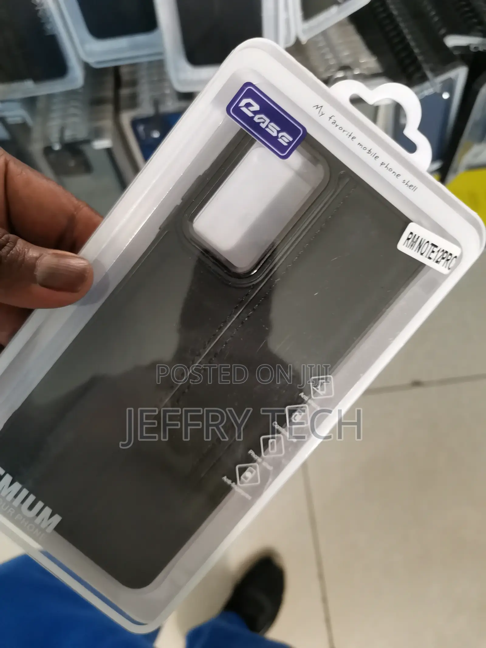 Puloka Leather Case for for Redmi Note 12 Pro -Black