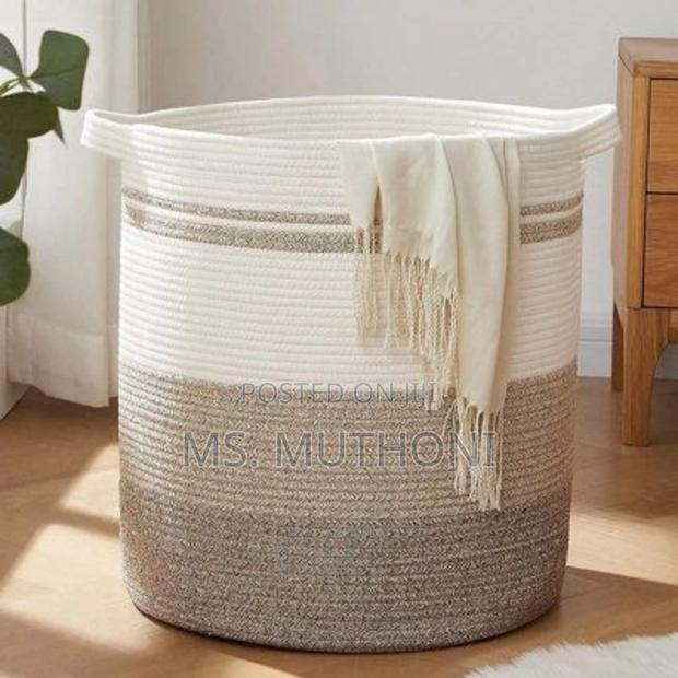 Decorative Cotton Rope Basket. - thumbnail 4