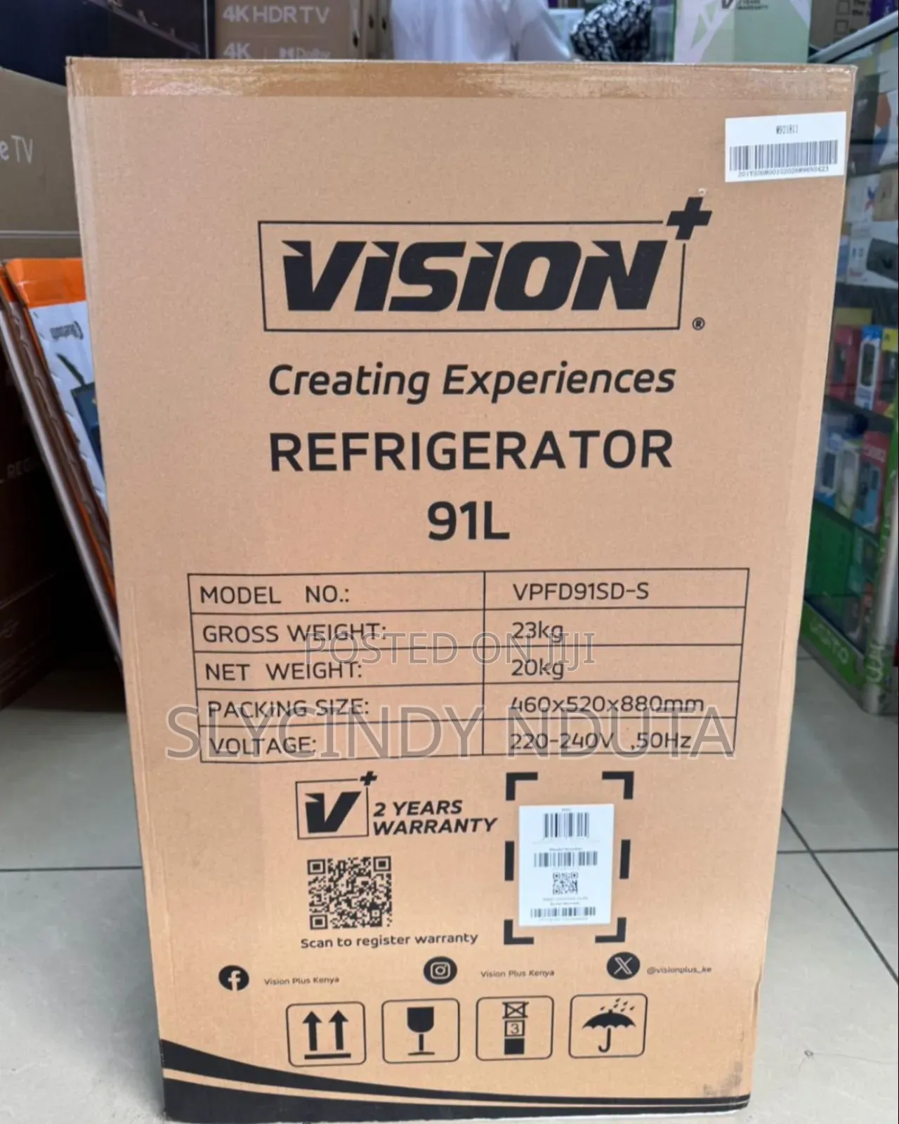 Vision Plus Refrigerator 91L Single Door Fridge