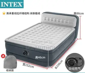 Intex Dura Beam Airbed Electric Pump Supportive Headboard