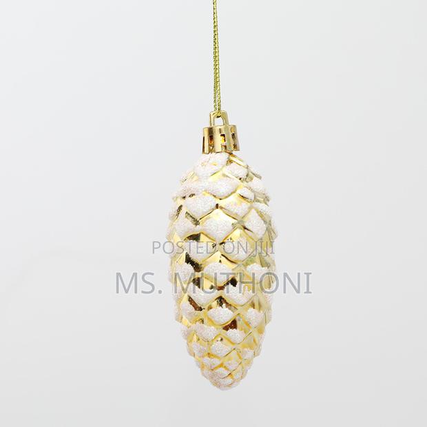 5pcs Christmas Painted Pine Cone Balls - thumbnail 5