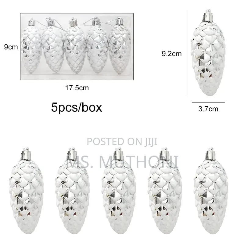 5pcs Christmas Painted Pine Cone Balls