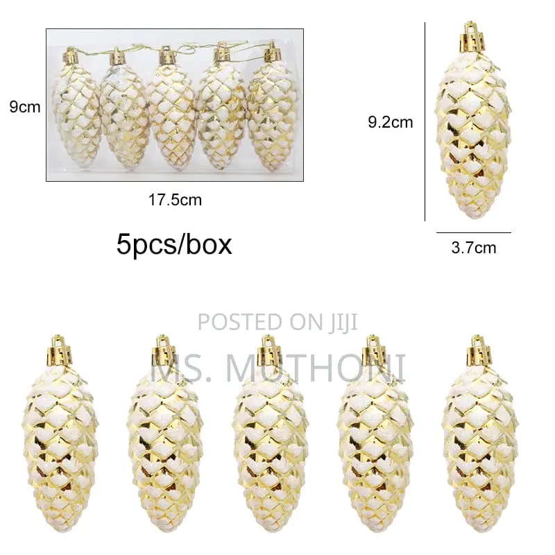 5pcs Christmas Painted Pine Cone Balls