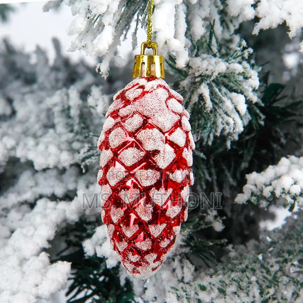 5pcs Christmas Painted Pine Cone Balls
