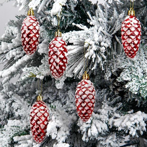 5pcs Christmas Painted Pine Cone Balls