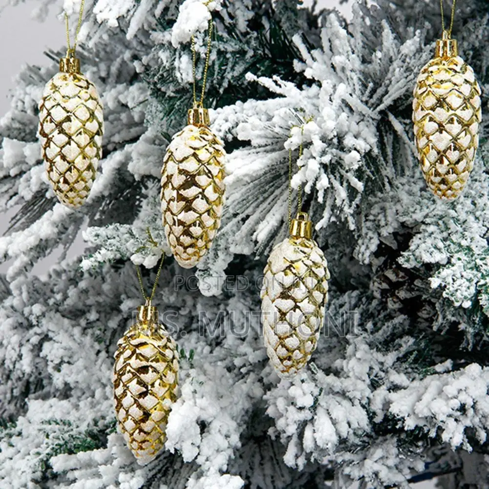 5pcs Christmas Painted Pine Cone Balls