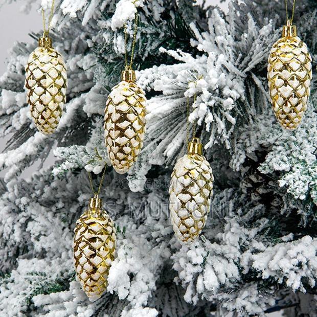 5pcs Christmas Painted Pine Cone Balls - thumbnail 4