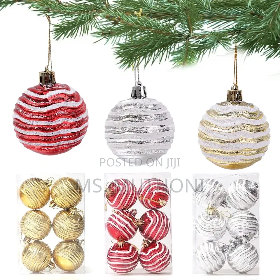 6pcs New Plastic Christmas Ball 6cm