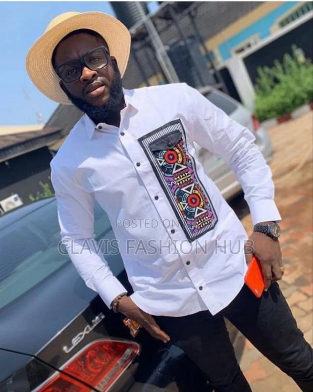 White Shirt With Dashiki Print - thumbnail 2