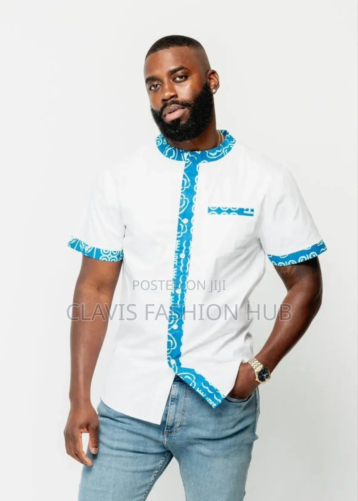 Chinese Collar African Shirts for Men