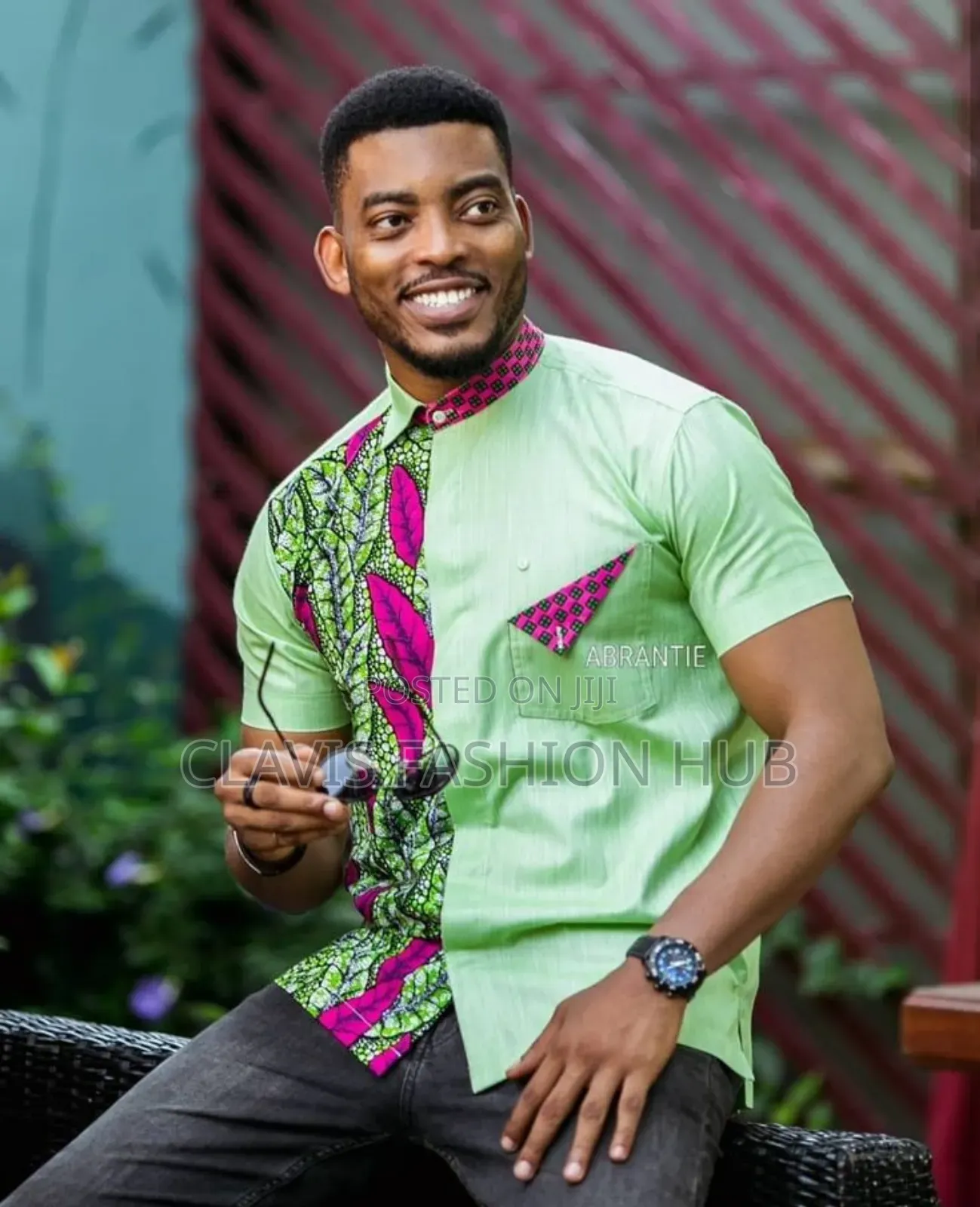 Black Colourful Kitenge Shirts for Men