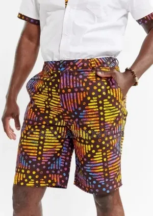 Knee Length Customized African Shorts For Men