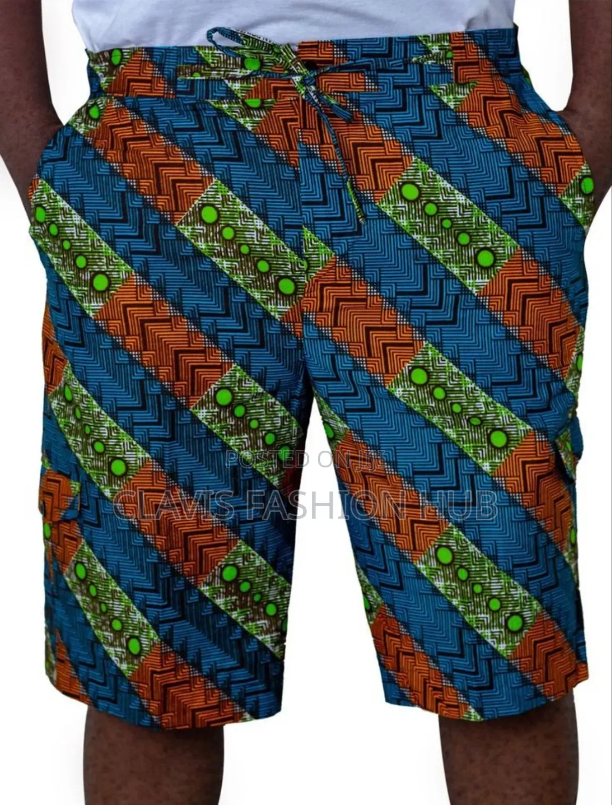 Knee Length Customized African Shorts For Men