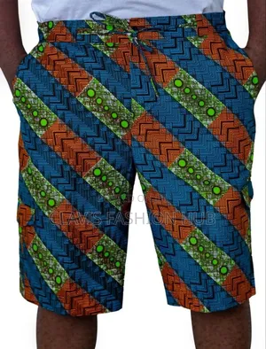 Knee Length Customized African Shorts For Men