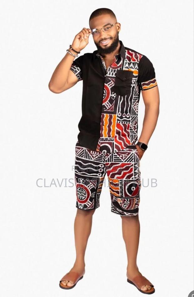Adult Shirt and Matching Kitenge Shorts