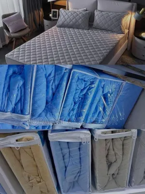 Sky Blue and Grey Bed Waterproof Mattress Protector