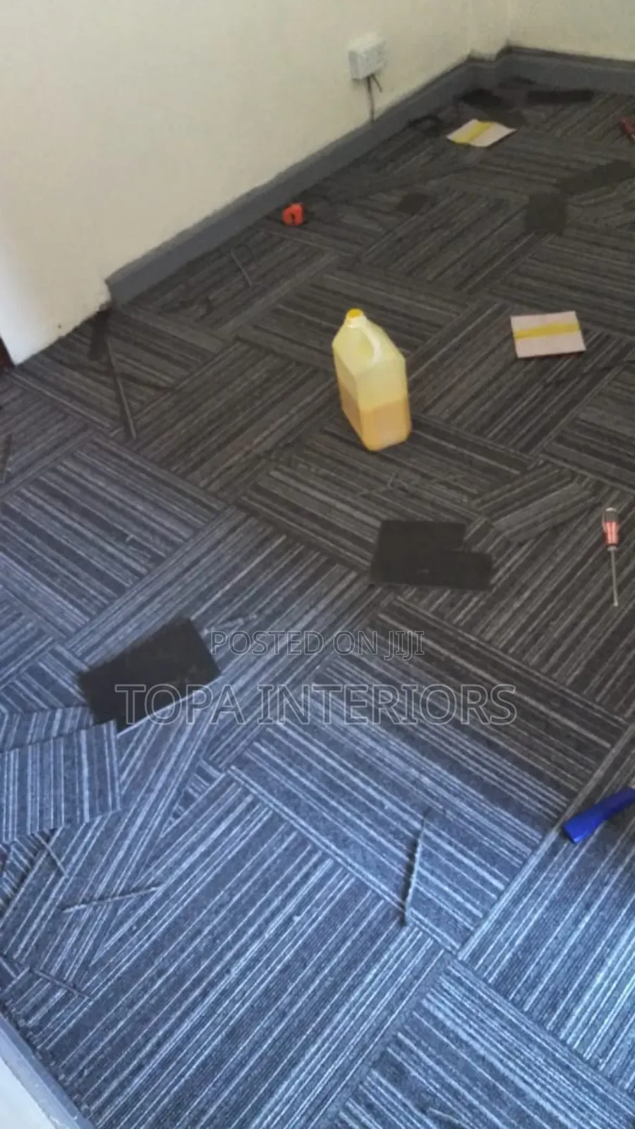 Grey Tile Carpets Wall to Wall Flooring Rugs With Rubber
