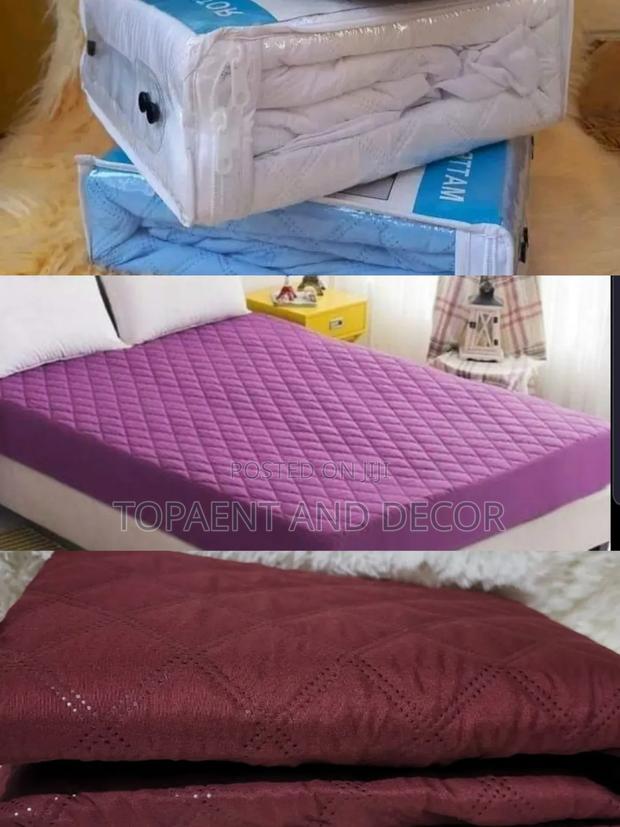 Purple and Blue Colour Quilted Waterproof Mattress Cover