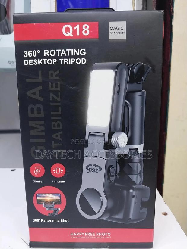 Gimbal Q18 - Camera/Phones Stabilizer Built-in Beauty Light - thumbnail 2