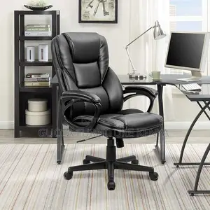 Office Chair: Black Contemporary Executive Leather Chair