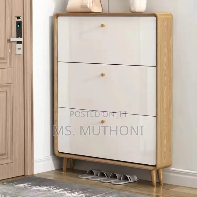White Space Saving Bucket Flip Shoe Rack*