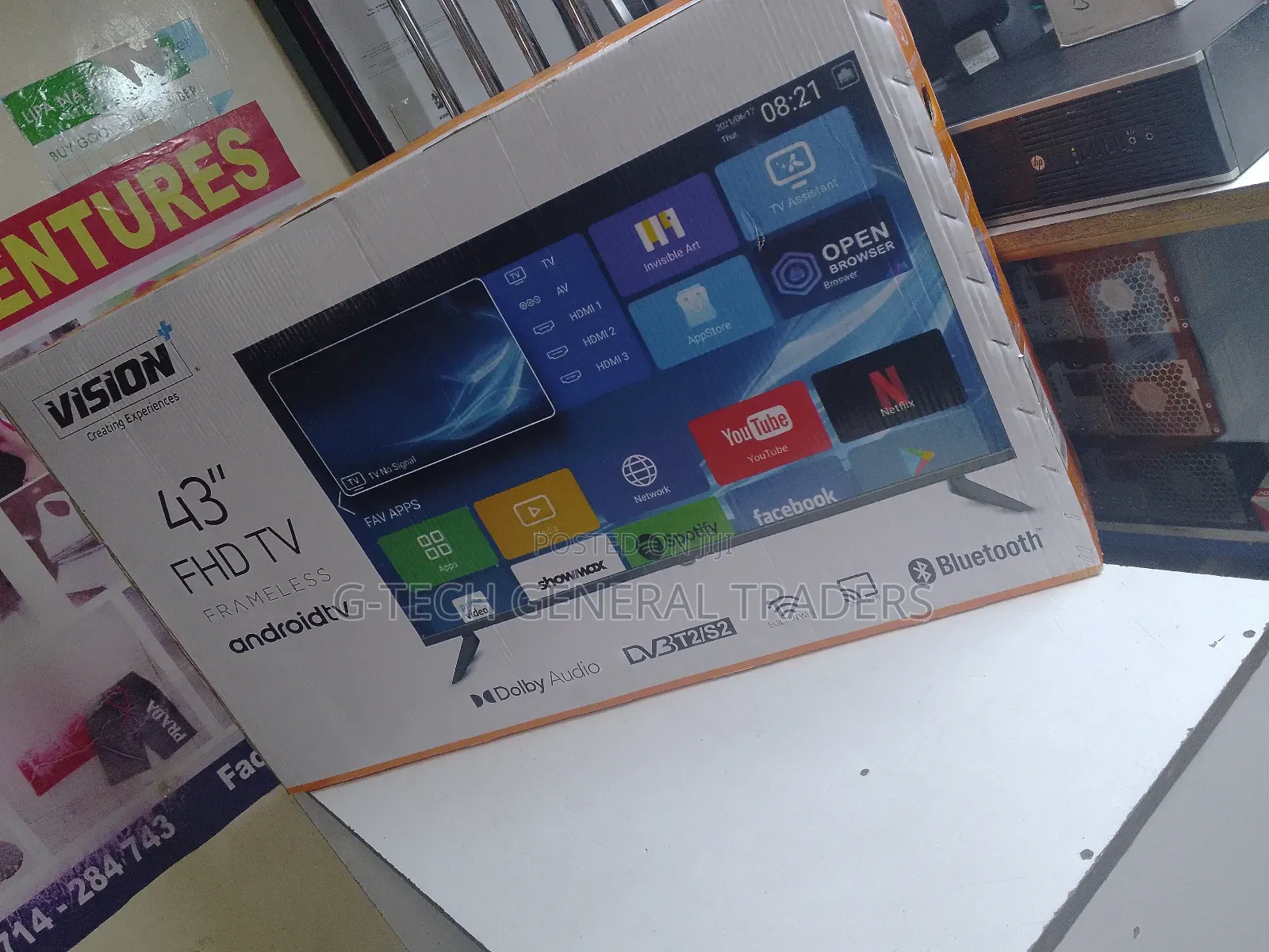 Vision 43" FHD Frameless, Youtube, Netflix, Inbuilt Decoder