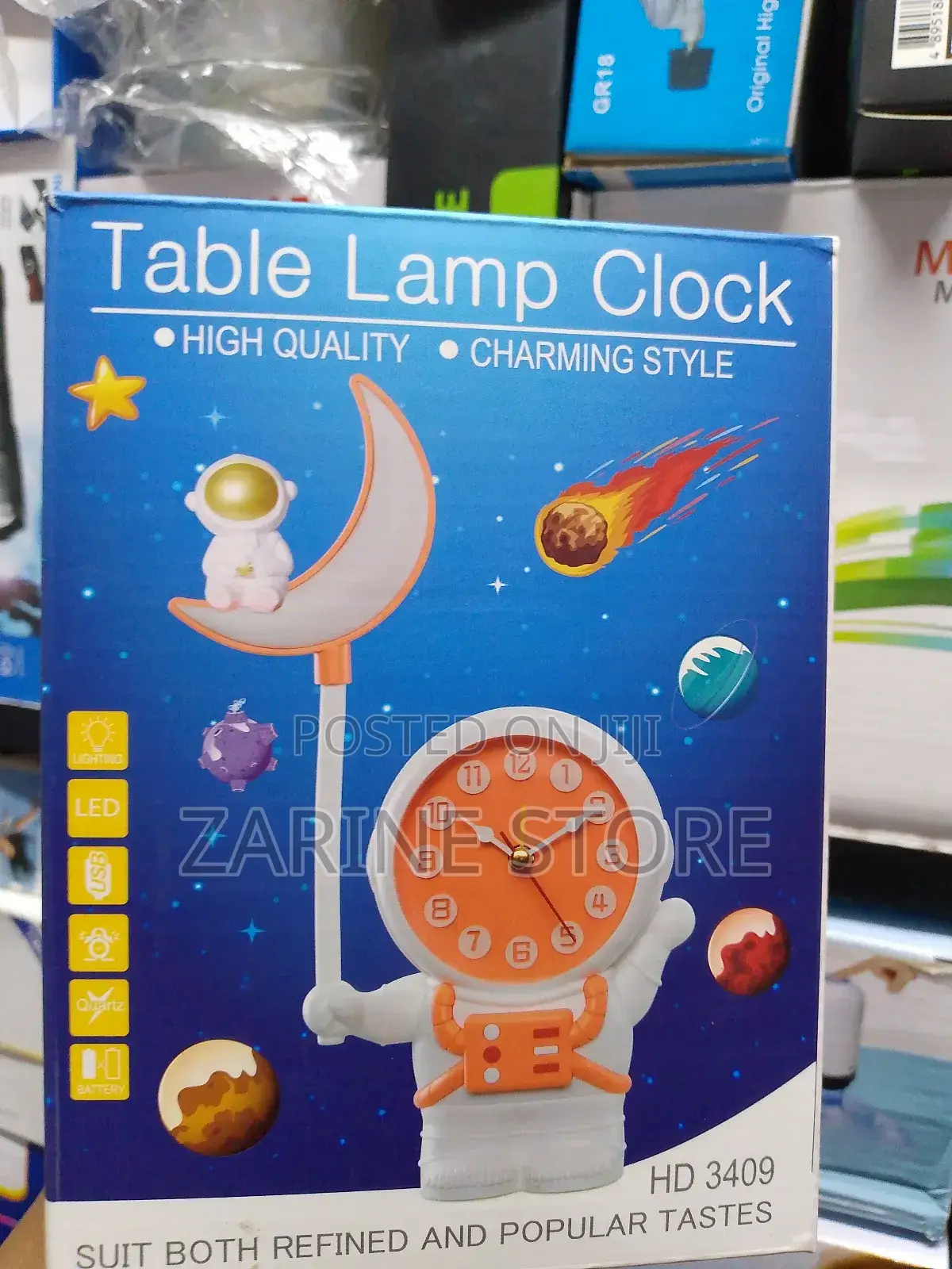 Hd 3408 Table Lamp Clock, Come With Recharging Cable, Led