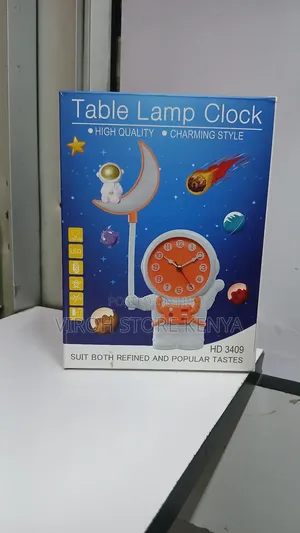 Table Lamp Clock Charming Style Rechargeable Clock