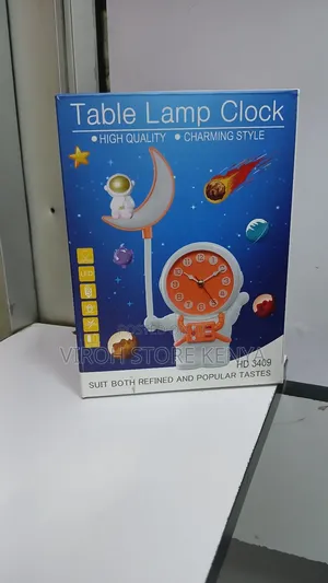 Table Lamp Clock Charming Style Rechargeable Clock