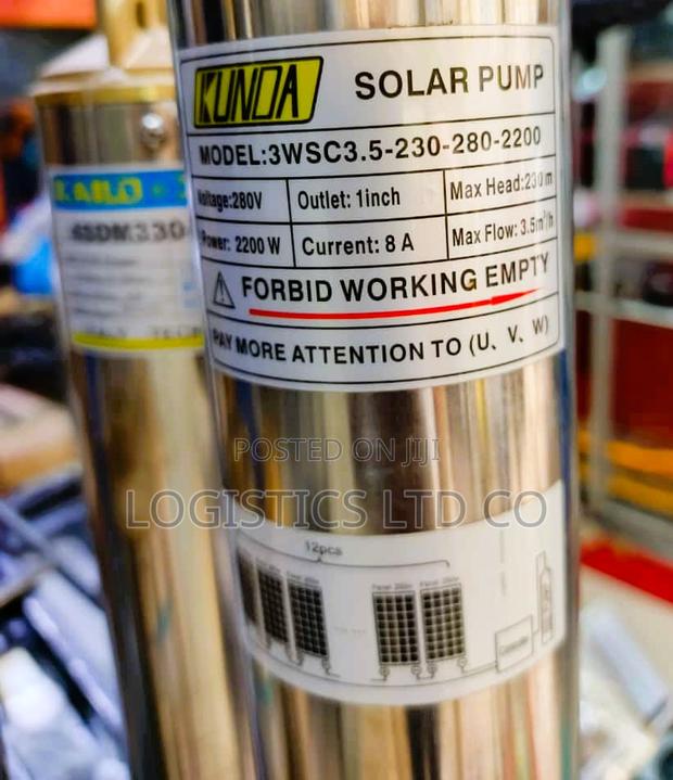 Kunda Solar Submersible Pump 230m Head 2200watts - main view