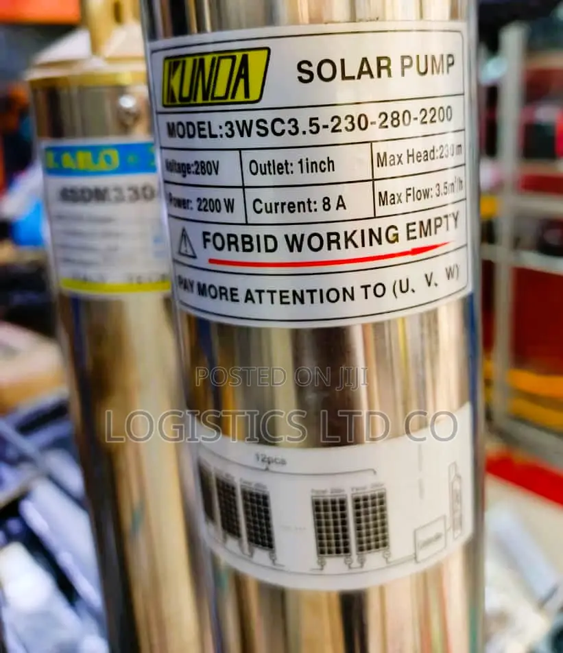 Kunda Solar Submersible Pump 230m Head 2200watts