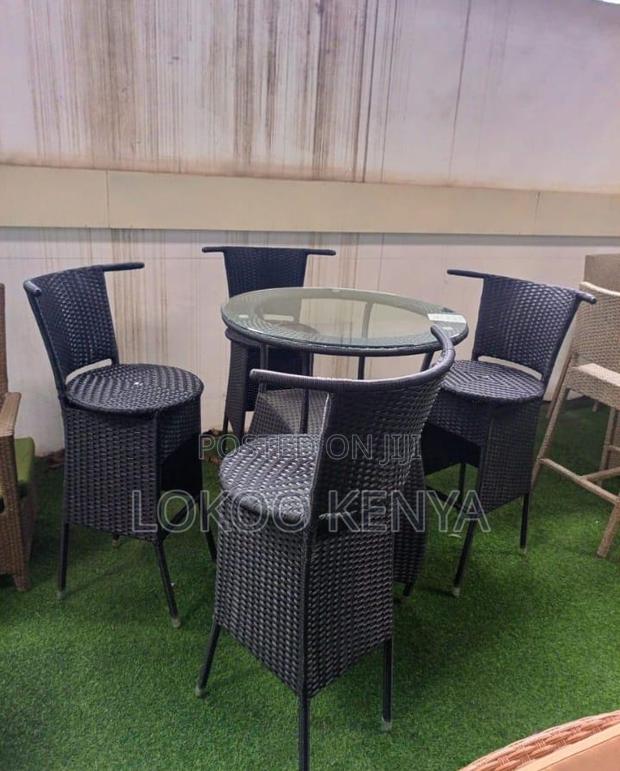 Home Furniture: Black Outdoor Plastic Table Set