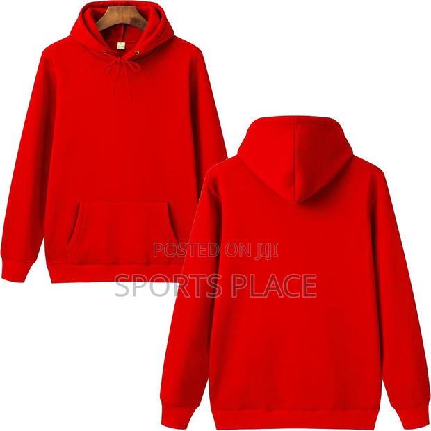 Premium Cotton Plain Red Hoodie - thumbnail 2