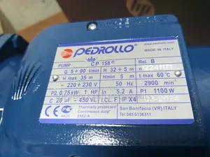 Pedrollo Italy 1hp Electric Booster Pump 35 MTRS Head
