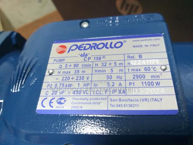 Pedrollo Italy 1hp Electric Booster Pump 35 MTRS Head - thumbnail 2