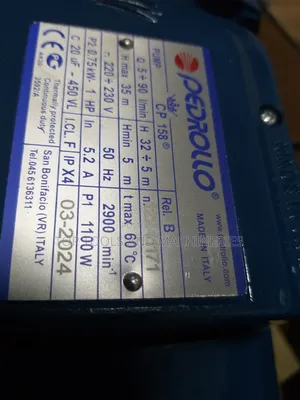 Pedrollo 1hp 35 MTRS Centrifugal Electric Booster Pump