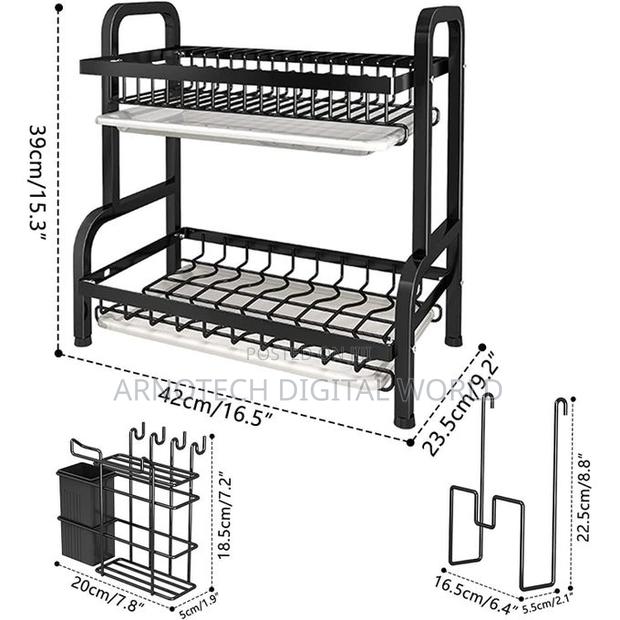 Share This Product 2 Tier Quality Carbon Steel Dish Rack W - thumbnail 2